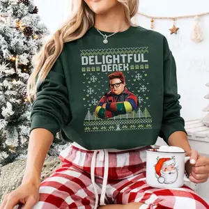 Delightful Derek Ugly Chistmas Sweatshirt, Stranger Things Gift Shirt, Gift For Movie Fan, Trending Shirt C