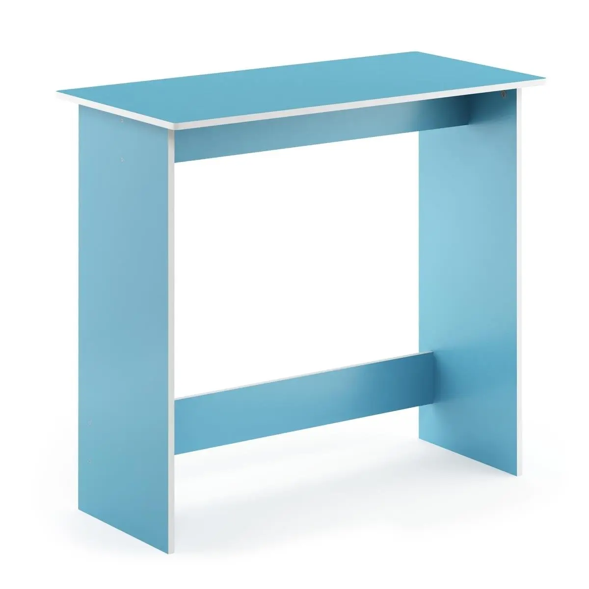 Furinno Simplistic MDF Wood Workstation - Light Blue & White Indoor Sturdy Computer Office Desk, Easy Setup with Assembly Required