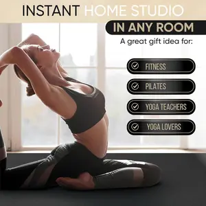 Gorilla Mats Premium Extra Large Yoga Mat – 9' x 6' x 8mm Extra Thick & Ultra Comfortable, Non-Slip Barefoot Exercise Mat – Works Great on Any Floor for Stretching, Cardio or Home Workouts