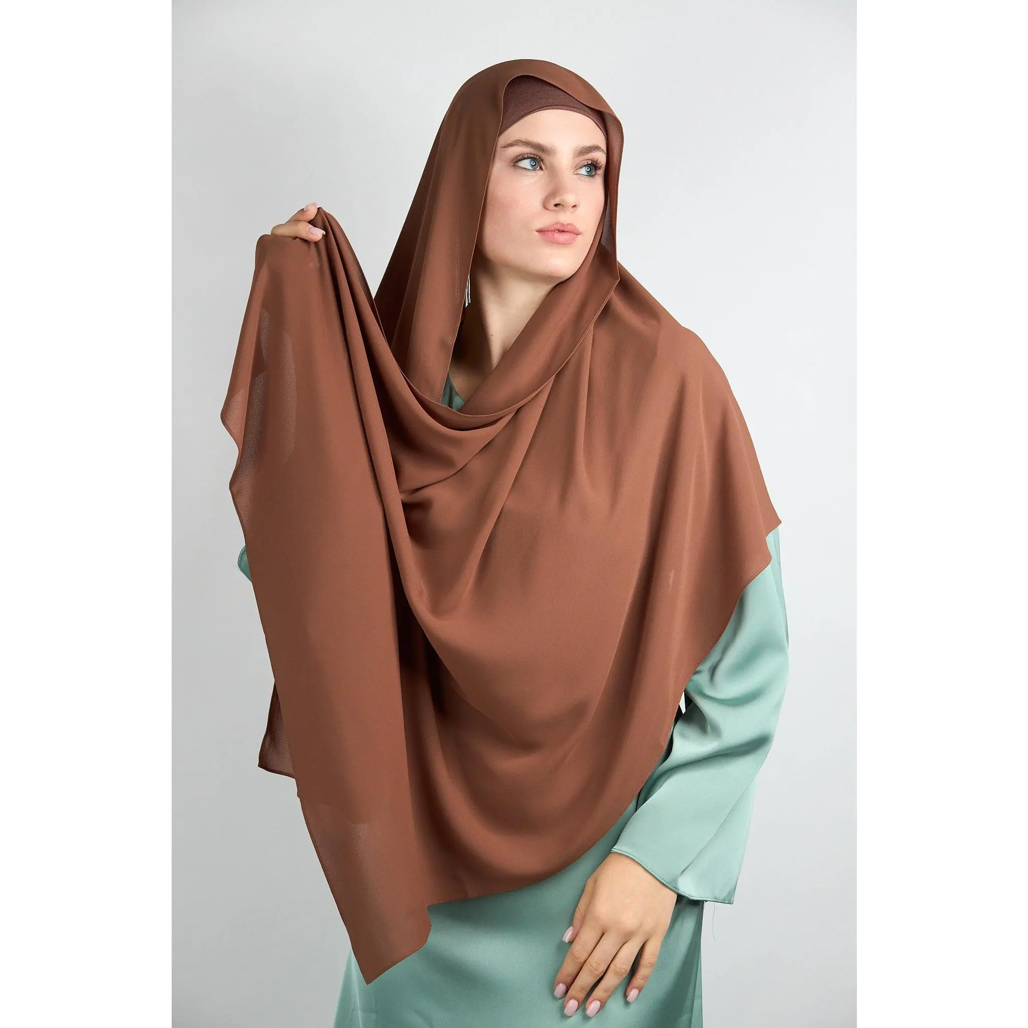 Diamond Chiffon with Matching Undercap Brown#11