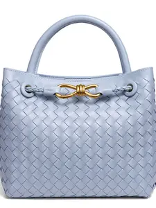 New Handmade Woven Bag Crossbody Handbag Butterfly Knot Design Rope Buckle Large Capacity Shoulder Slouchy Women's Bag Leather Handbags Fashionable Handbag