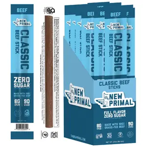 The New Primal Classic Beef Meat Sticks – 100% Grass-Fed, Zero Sugar, 20 Ct