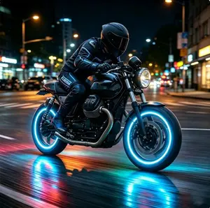 【2026 NEW】Universal RGB Neon LED Wheel Lights, Motion Activated Tire Valve Cap Glow for Motorcycles & Cars, Cool Aesthetic Night Safety Lights (2PCS), Ice Blue/Colorful