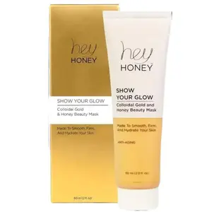 Hey Honey Show Your Glow - Anti-Aging & Hydrating Honey & Colloidal Gold Face Mask | All Skin Types, Shea Butter, Sodium Hyaluronate, and Peptides Smooth Gentle