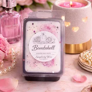 Bombshell Scented Wax Melts by Simplicity Wax - Pink Glitter Design for Aromatherapy & Home Fragrance Candle Decor Ornaments Decoration Perfume Decorative