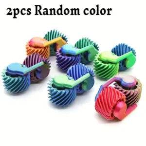 2 Piece Egg Machine 3D Printed Fingertip Gear Fidget Relief Stress Relief Tool Small Gyroscope Party Gift Random Color