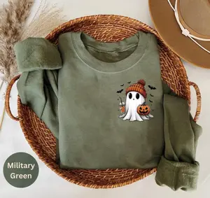 Little Ghost Ice Coffee Sweatshirt - Shirt- Hoodie, Halloween Ghost Coffee Shirt, Bougie Ghost Shirt, Spooky Season, Cute Ghost Sweatshirt, Halloween Crewneck, Sweatshirt, Hoodie, Halloween for women, Full Color, For Men, For Women, Casual, Tee Print