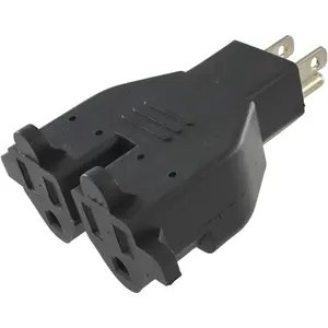RL-30104 U.S. 3-Prong Heavy Duty Dual Outlet Adapter, Black
