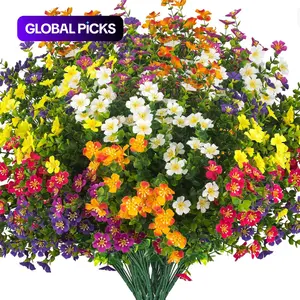 Artificial Mixed Flower, 12pcs/set Outdoor UV-Resistant Colorful Simulated Flower, Fake Outdoor Flowers, Artificial Pansy Flower, Decorative Flowers, Decorative Bouquet for Home, Garden & Porch