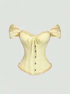 Women's Elegant Feminine Bodycon Shapewear, Lace Gathered Design, Waist Cincher, Perfect for Parties and Daily Use, Slimming Underwear