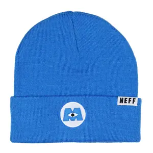 Monsters Inc Embroidered Logo Fold Cuff Adult Beanie OSFM
