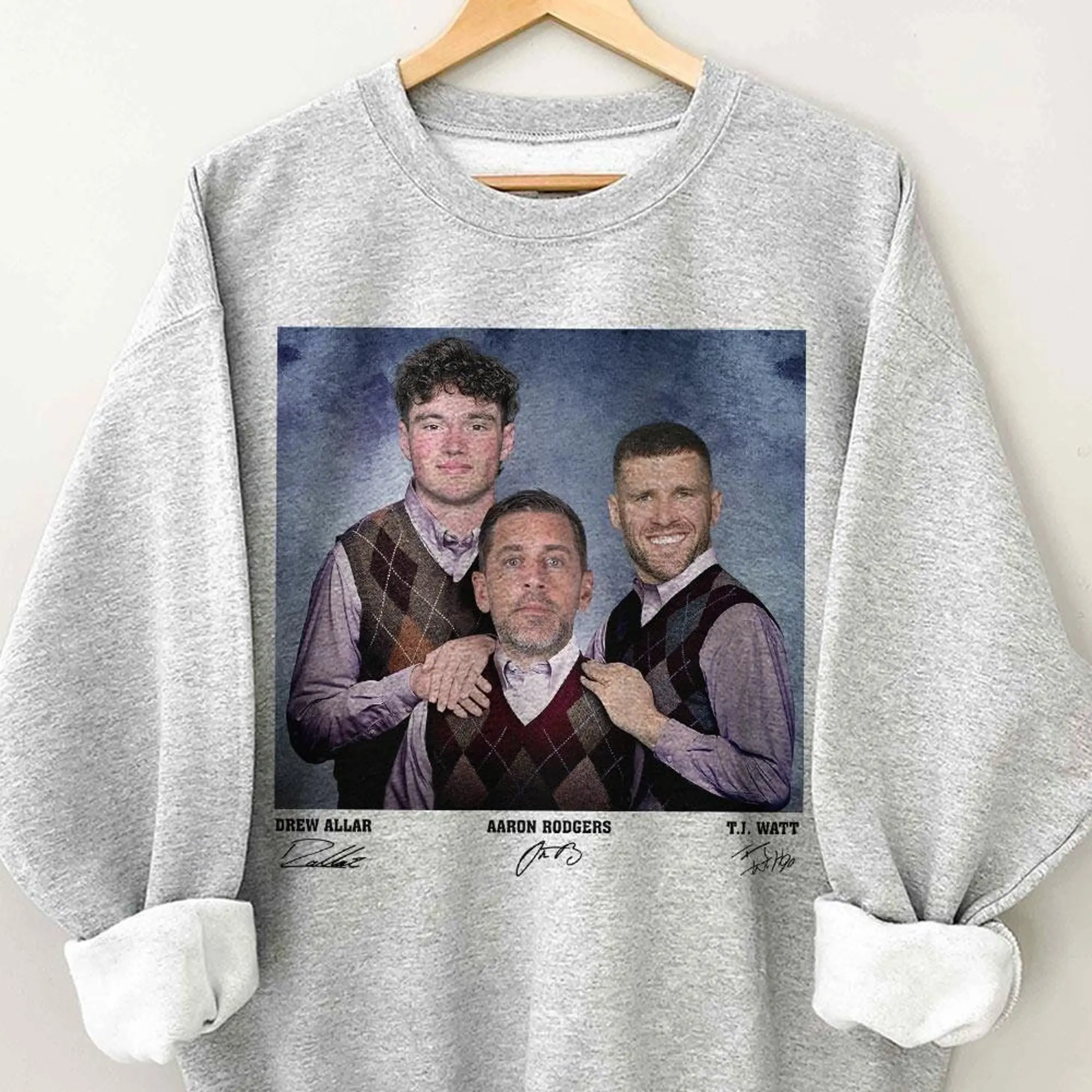 Aaron Rodgers Drew Allar T.J. Watt Football Sweatshirt, Pittsburgh Step Bros Funny Football, Funny Retro Football Gift Unisex