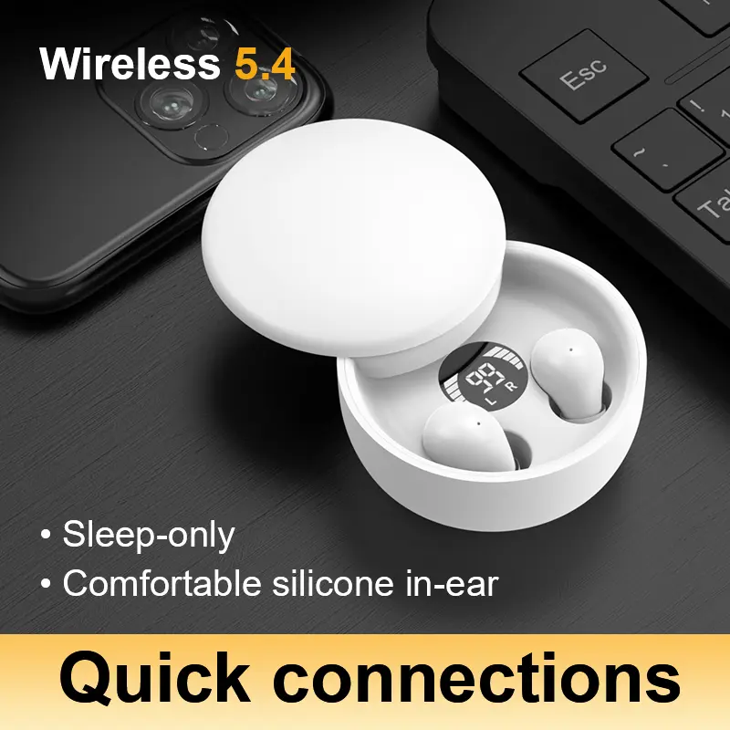 MSHUKCOE Mini Invisible Bluetooth 5.4 Earbuds - 0.1oz, Side Sleeper Friendly, Noise Canceling, 24hrs Battery, Audio Stereo, Shell Design, Fast Charging, Stable Connection, 2026 Viral Earphones for Sport Use
