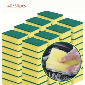 40/50 Piece Kitchen Dish Cleaning Sponge Set, High-Quality Rust Removal Stain Remover Sponges, 9x6x2.5 Cm Cleaning Brush Sponges