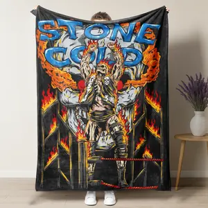 Stone Cold Steve Austin 3:16 Blanket – Bold WWE Wrestling Design Featuring Fiery Skull & Ring Art, Perfect for Wrestling Fans & WWE Enthusiasts, Ideal for Man Cave & Bedroom Decor