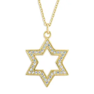 Pave CZ Star of David Pendant Necklace