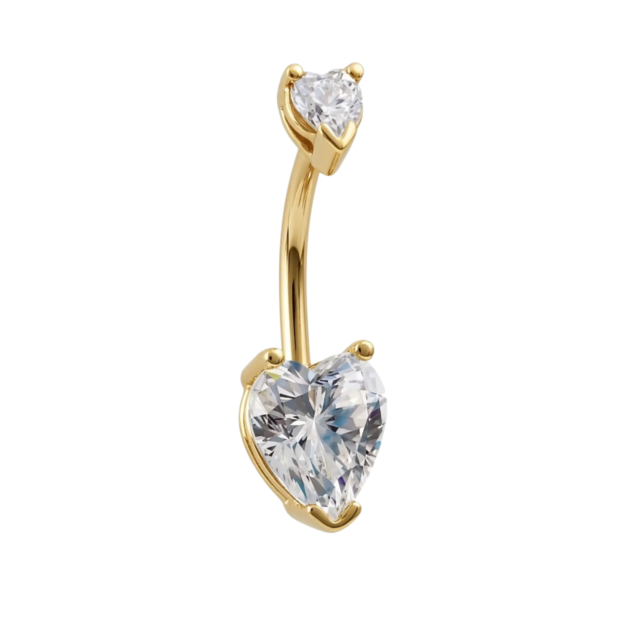 Heart Gem Curved Barbell – 14K Gold Curved Barbell
