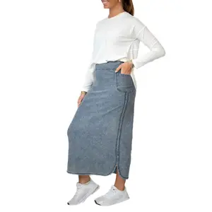 Flex Denim Maxi Skirt