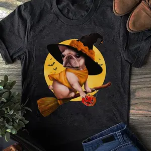French Bulldog Halloween Costume Shirt Men Women Kids Dog T-Shirt - Gift for Dog Lovers - Funny Dog - Frenchie Lovers - Father's Day - Top Classic Cotton Crewneck Sweatshirt And Funny Hoodie Womens And Mens
