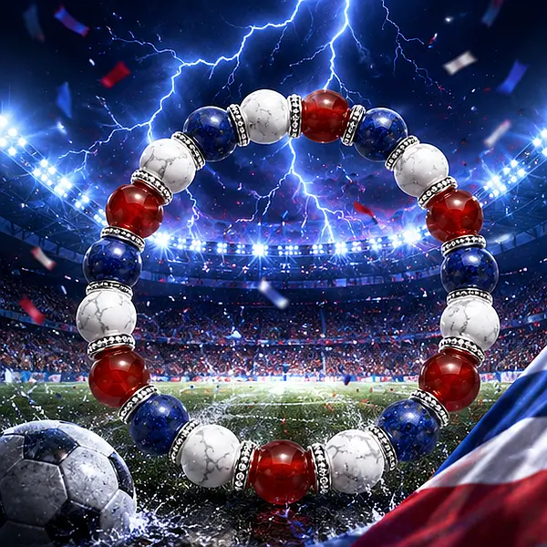 COSMAVON Storm Night Crystal Inspired Football Bracelet - Bold Beaded Bracelets, Sports Jewelry Accessory for Natural Crystal Enthusiasts