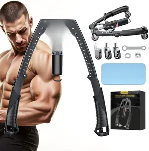 Twister Arm Trainer, 3 in 1 Hydraulic Power Chest Workout Equipment with Ab Roller Wheels and Hooks, Adjustable 22-440lbs Arm Trainer for Men Women, Home Gym Equipment for Full Body Strength Training