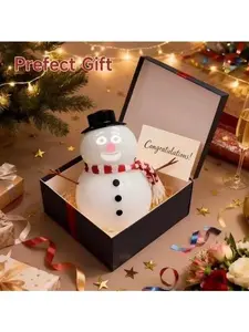 Talking Animated Blink Snowman With Light Up Eyes And Playful Voice For Holiday Home Table Centerpiece Gift Christmas Decorations