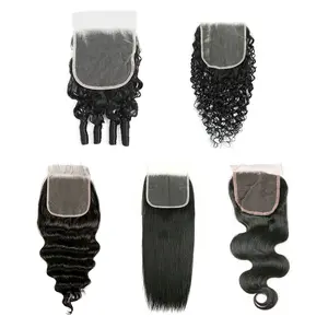 5X5 lace closure human hair loose deep wave straight hair body wave pixie curly hair burmese curly lace closure