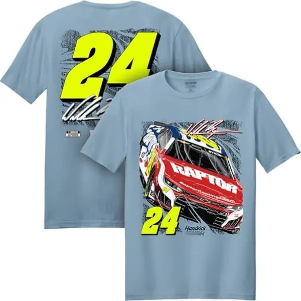 William Byron #24 NASCAR 2026 Raptor Racing 2 Sided Stone Blue T-Shirt