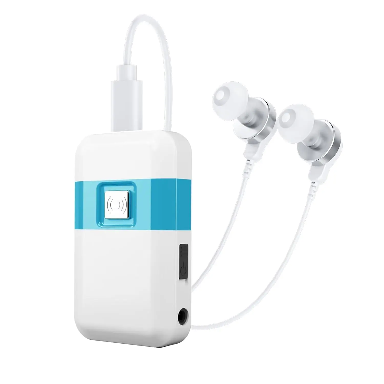 Blue Deer OTC Hearing Aids for Seniors, Easy-to-use Pocket Hearing Aid with Noise Reduction, 25H+ Battery Life, 7-Level Volume Control, Memory Function, Clear Sound, Lightweight Design