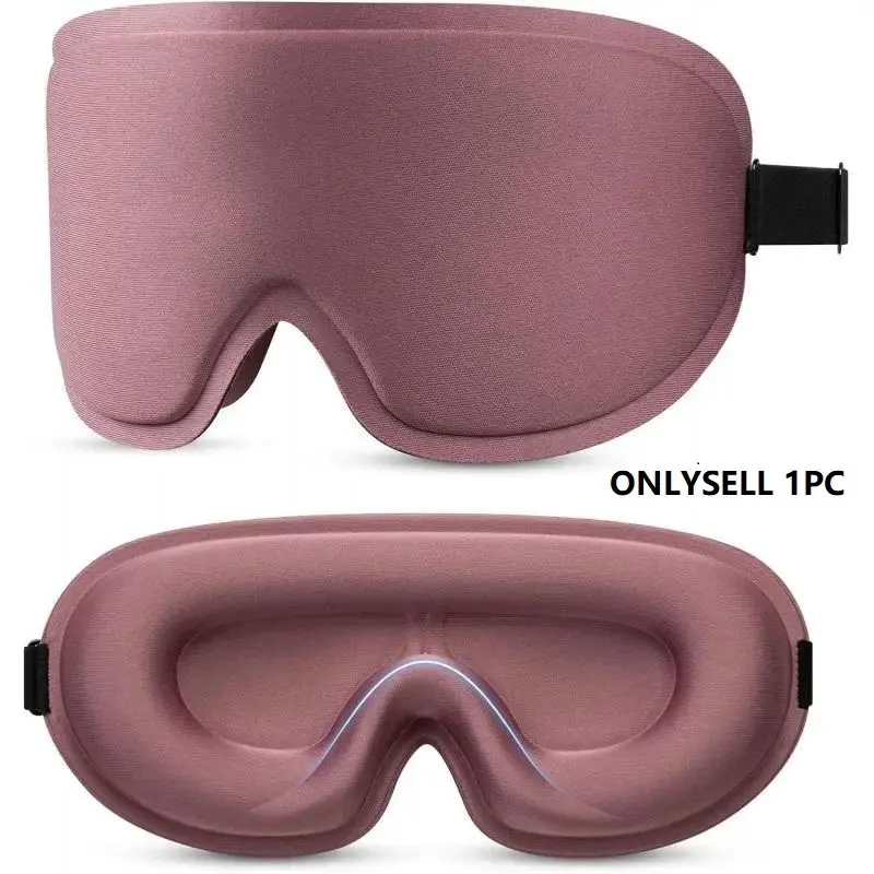 3D Deep Contoured Eye Cover for Sleeping, Adjustable Lightweight with Nose Pad Design, Ideal for Yoga and Traveling, Portable Eye Mask
