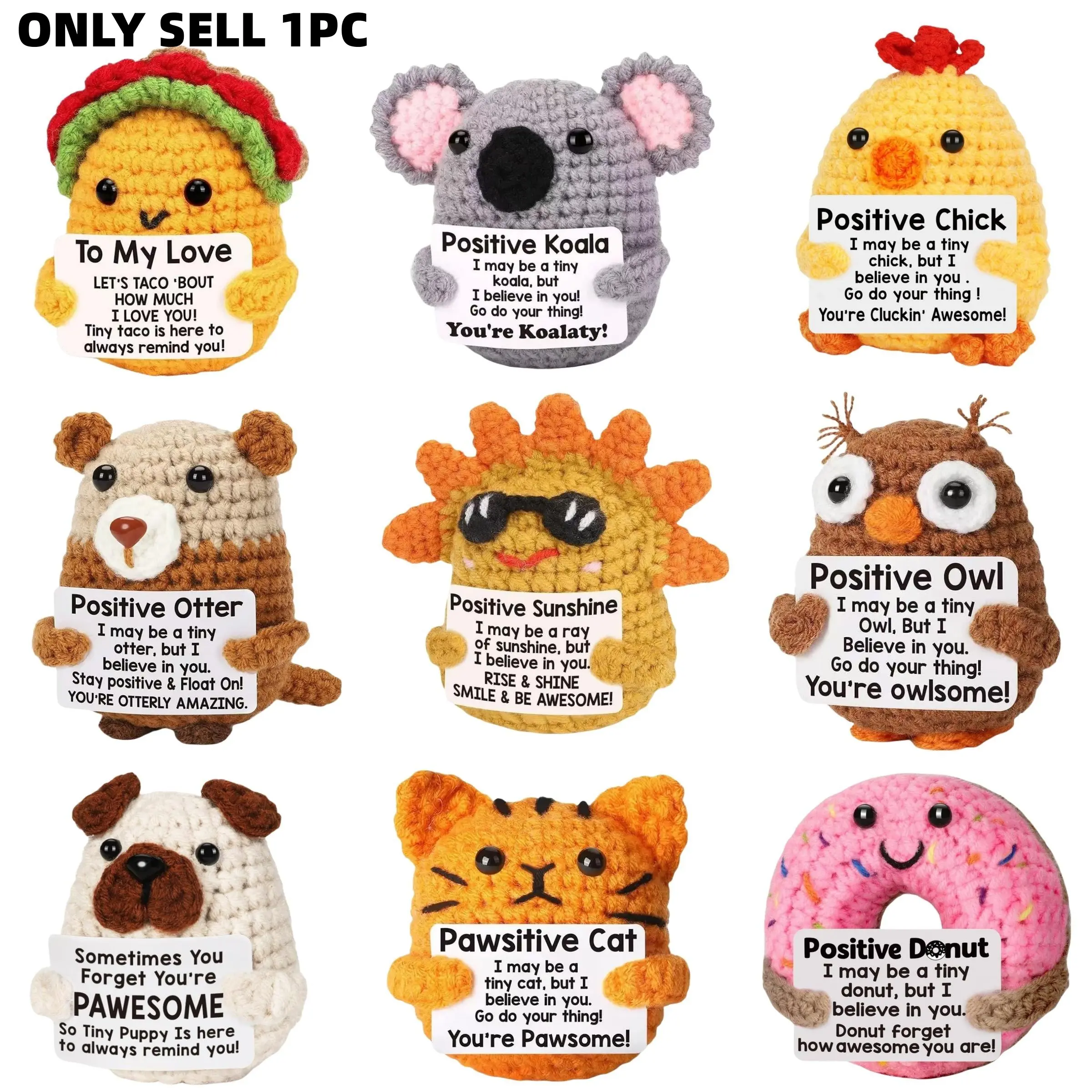 Handmade Knitted Gifts, Positive Energy Emotion Value Gift, Teacher Appreciation Decorative Figurine, Collectible Soft Animal Decoration, Soft Cuddly Gift, Soft Adorable Stuffed Figure