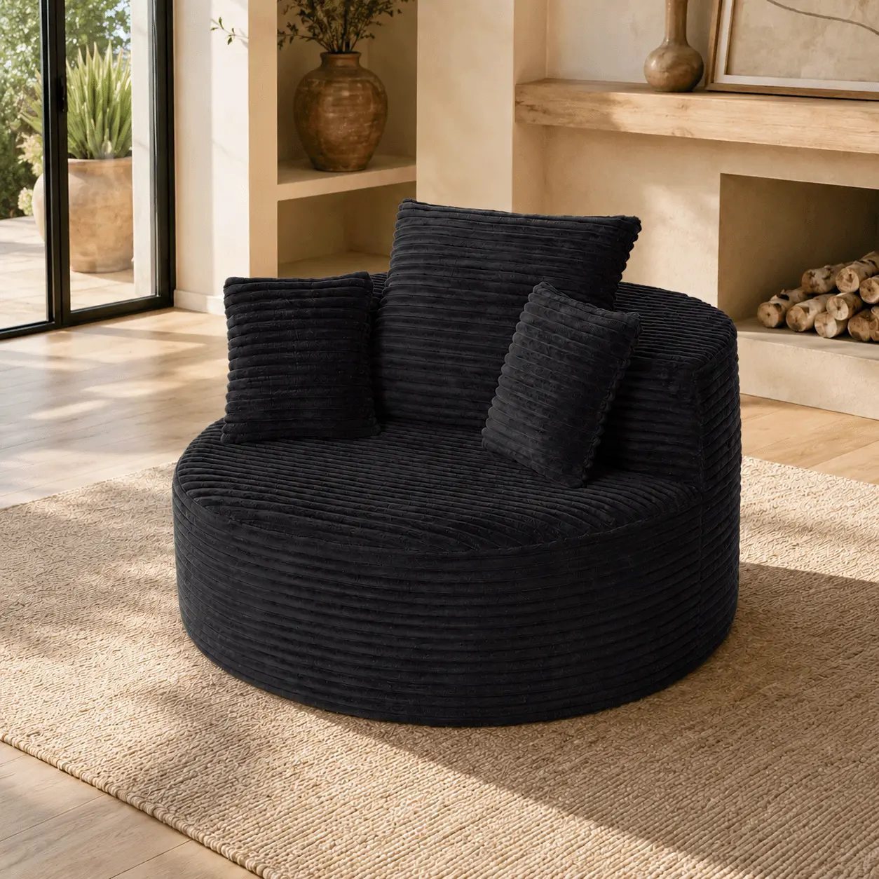 45"Compressed Boneless Cloud Sofa - No Assembly Modular Sleeper Chair, Deep Seat Corduroy Sectional for Small Spaces & Bedroom