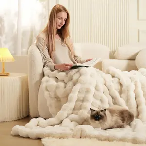 【Fan Exclusive】Wrap yourself in this cloud-soft blanket and enjoy the ultimate warmth of winter – featuring 3D plush fabric that feels like hugging a fluffy teddy bear available in 8 trendy colors and it's lint-free dust-resistant and machine washable