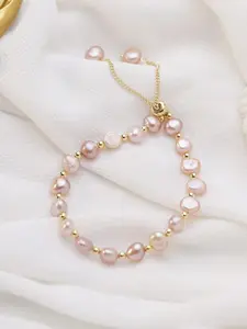 Asymmetrical Pearl Beaded Bracelet for Women, Stackable Bracelet, Exquisite Bracelet, Bead Bracelets, Casual Metal Jewelry for All Seasons, Elegant Accessories to Enhance Your Style