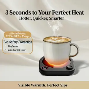 【A must-have for coffee lovers】Coffee Mug Warmer with Adjustable Temperature Display — Perfect for Office, Home, and OL lifestyle!
