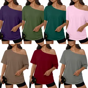 Women's off-shoulder T-shirt, home wear