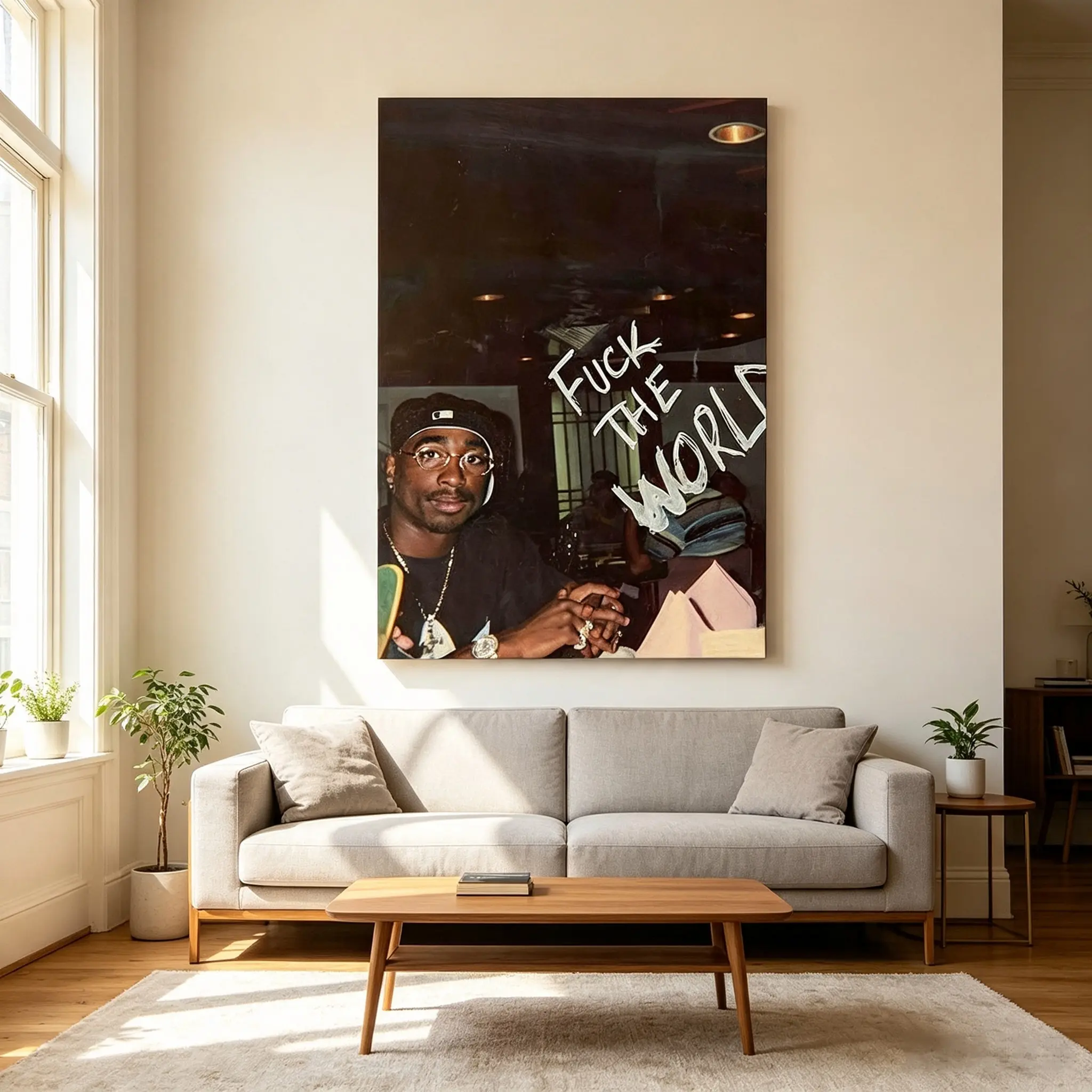 upac Shakur Canvas Wall Art, Vintage Rap Star Portrait Print, Hip Hop Legend Wall Decor, 90s Hip Hop Poster, Music Fan Gift Canvas Art, Retro Rapper Wall Art For Man Cave Bedroom Living Room Home Decoration