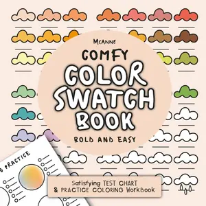 COMFY COLOR SWATCH BOOK.: Satisfying TEST CHART & PRACTICE COLORING WorkBook (Spanish Edition)