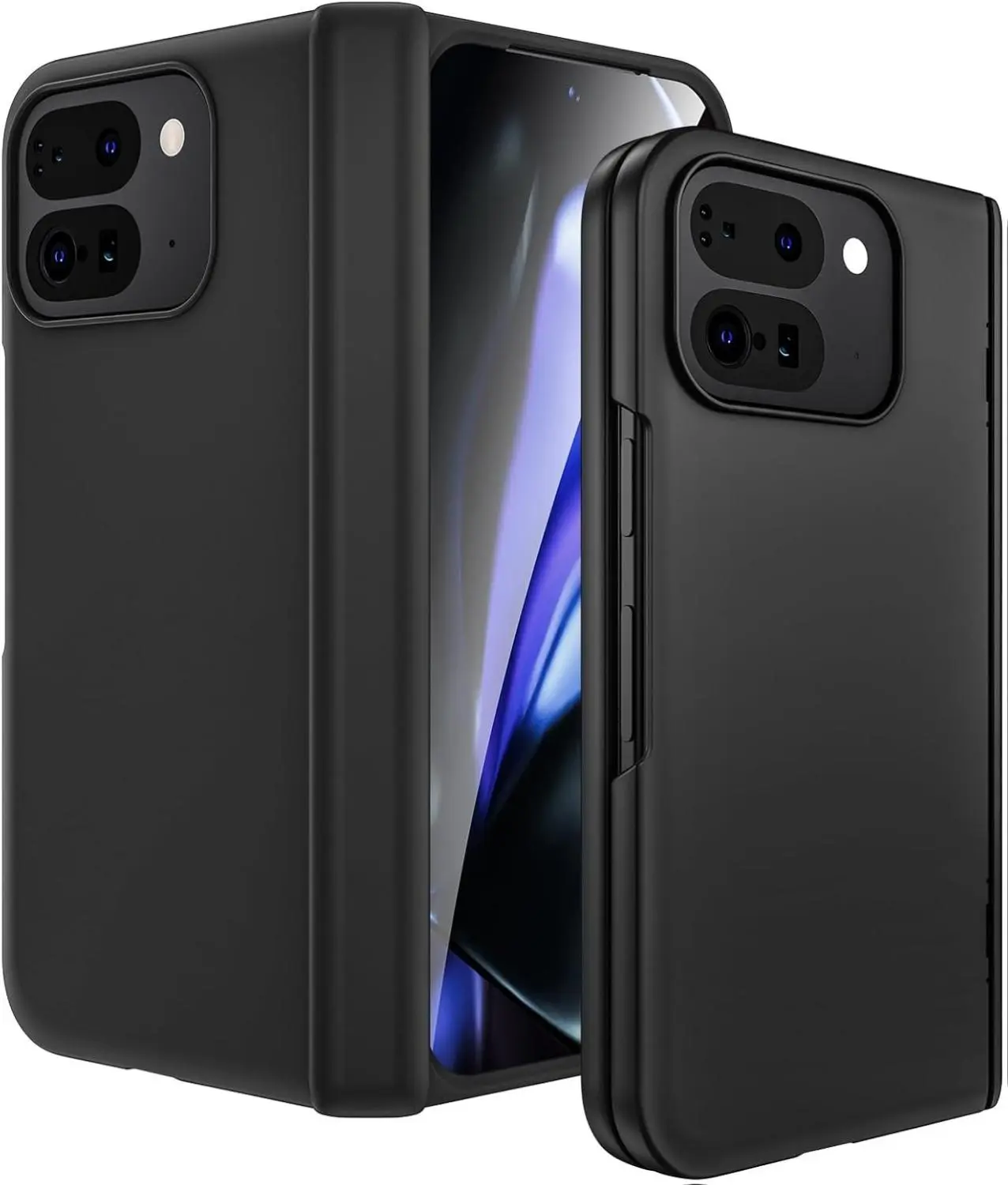 Google Pixel 9 Pro Fold Case, with Built-in Screen Protector[Hinge Protection][Anti-Scratch] Full Body Protective Slim Fit Shockproof Cover for Pixel 9 Pro Fold-Black Tempered Wireless