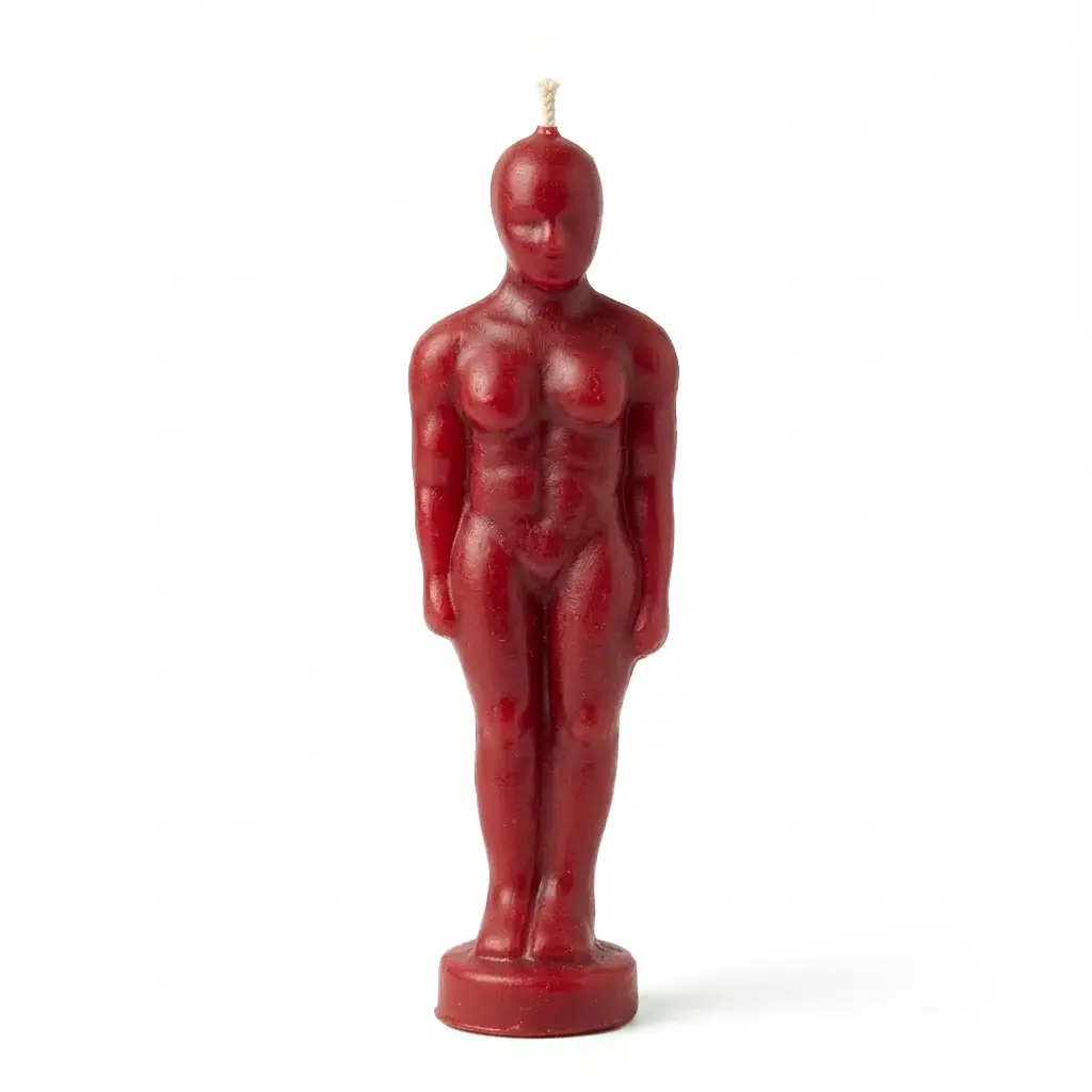 Red Man Figure Candle — 6 3/4" for Power and Passion Rituals