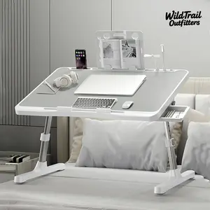 Laptop Desk for Bed, Adjustable Beds Table with USB Charge Port, Foldable Lap top Table with Storage Drawer, Portable Laptops Bed Desk Tray for Eating Working Writing Reading Pocket Folding AK47 Knife