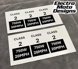 Electro Moto Designs - Class 2 E-Bike Stickers