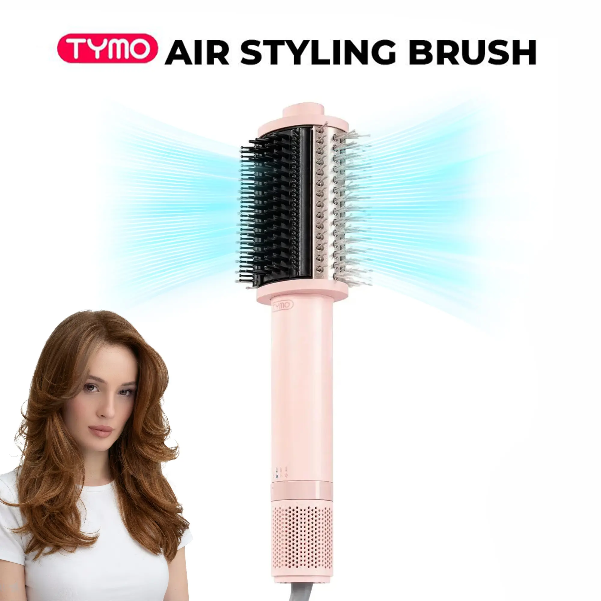 TYMO AIRBEAM 3.0 High-Speed Hair Dryer Brush for Frizz-Free Blowouts with Smoothing Comb and Ionic Technology, Gift Box Ready Personal Care Appliance; Blow Dryer with a Comb Hot Air Styler Summervibes gift Pink fathersdaygift,father'sdaygifts,summerhairst