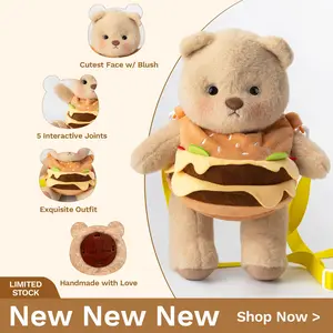 Getahug Cute Hamburger Bag White Teddy Bear | Handmade stuffed animals Gift, plush, Handcrafted, mothersdaygift, mothersdaygiftideas, mothersday Extra Soft Fluffy