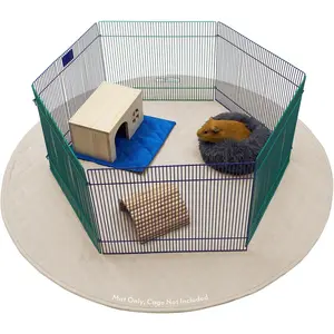 48 Inch Round Playpen Mat, Super Absorbent Fleece Cage Liner with Non-Slip Bottom,  Pet Play Pen Pad for Dogs, Rabbits, Guinea Pigs, Hamsters, Small  (Tan)