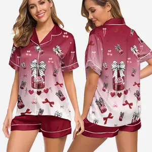 Dr Pepper Pajamas Set, Dr Pepper Lovers Pjs, Silk Pajamas, Womenswear, Silk Sleepwear, Loungewear, Gift For Her, Gift For Mom