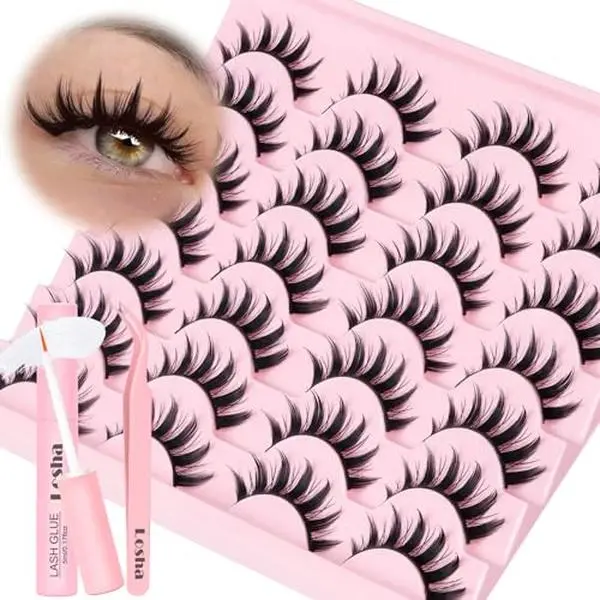 Losha Lashes Spiky Manga Lashes 14 Pairs Anime False Eyelashes (Cutes)
