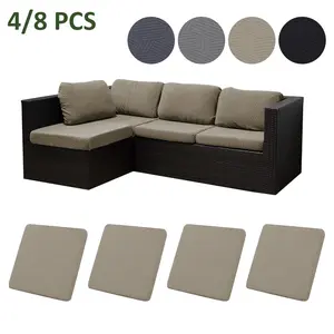 4/8 Piece Plaid Jacquard Outdoor Sofa Cushion Covers Set, Weather Resistant, Water Resistant Cushions, All-Season Solid Color, Elastic, Soft, Washable, Fashionable, Suitable for Sofa Cushions