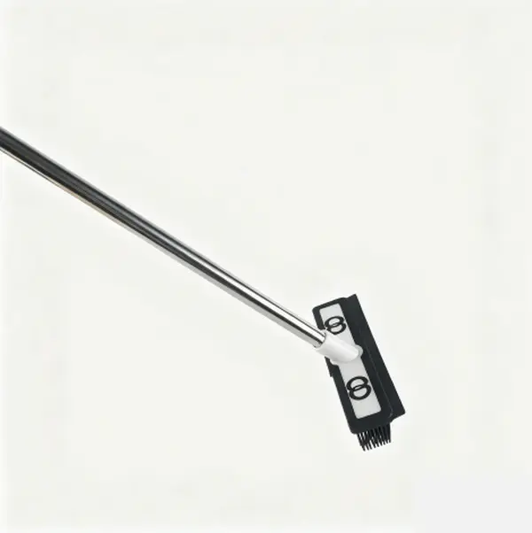 Long Handle Floor Scrub Brush Detachable Stainless Steel Pole Hard Bristle Cleaning Brush For Bathroom Tile Garage Wall Stains