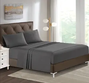 SmartM'Raud Full Size Sheets - 4 Piece Set - Elegant, Comfy, Extra Soft, Hotel Luxury Bed Sheets & Pillowcases - Deep Pockets - Cooling, Wrinkle Free, Stain, Fade Resistant - Grey